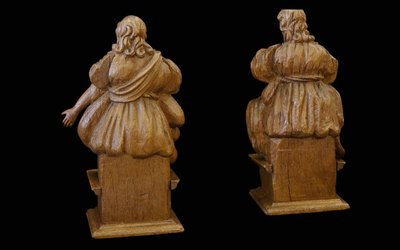 Paar Holzstatuen, 18. Jahrhundert