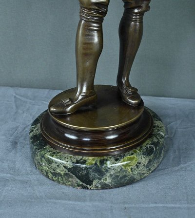 Bronzo "Mozart che suona il violino" di J-M. Schneider - Inizio XX secolo