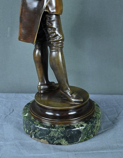 Bronzo "Mozart che suona il violino" di J-M. Schneider - Inizio XX secolo