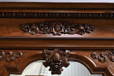 Armoire à Glace in mogano fiammato, stile rinascimentale - Fine del XIX secolo