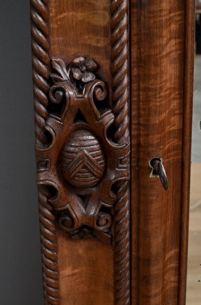 Armoire à Glace in mogano fiammato, stile rinascimentale - Fine del XIX secolo