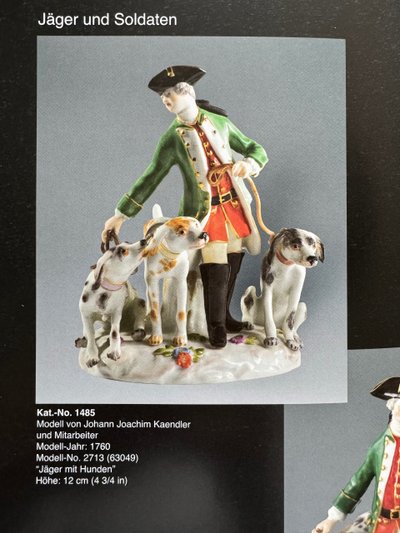 Meissen - Porcelain group hunter and dogs