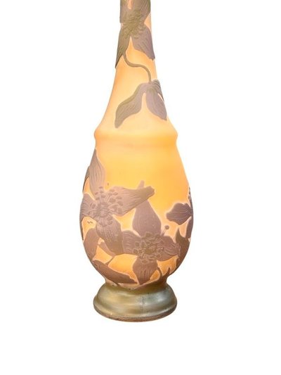 Vaso "Clematis" in stile Art Nouveau di Emile Gallé