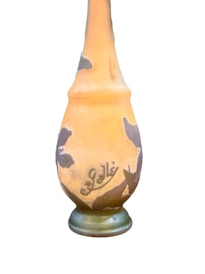 Vaso "Clematis" in stile Art Nouveau di Emile Gallé