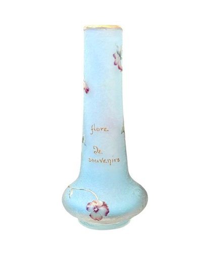Vaso Daum Nancy Parlant Art Nouveau "Aux Pensées