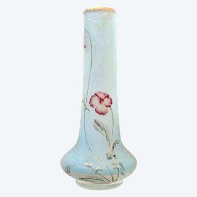 Vaso Daum Nancy Parlant Art Nouveau "Aux Pensées