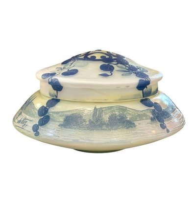 Devez Bonbonnière Art Nouveau "Paysage Marin Aux Bateaux