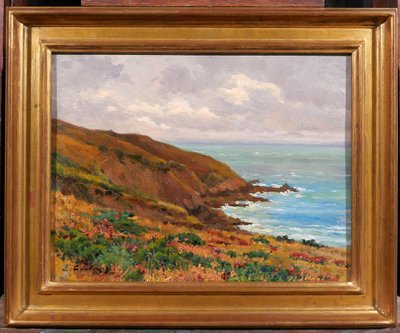Emile CAMBIAGGIO 1857-1930 Bretagna, Binic, paesaggio, pittura, 1909, impressionismo Paimpol