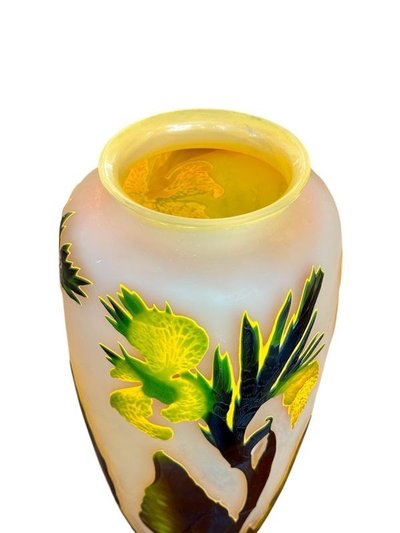 Emile Gallé Important Vase Art Nouveau "Aux Cannas"