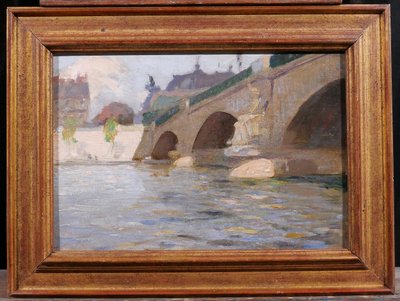 Julien-Jacques Leclerc 1885-1972 Paris, Le pont des Invalides, tableau paysage Seine vers 1920