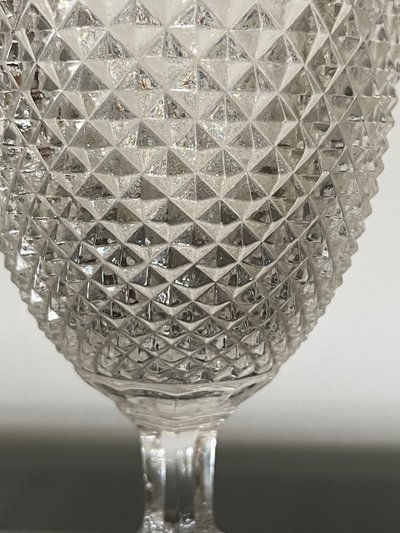 Two 19th century molded crystal glasses with diamond points