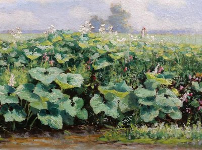 Gérard VAN LUPPEN (att. a) 1834-1891 Paesaggio con piante a Modave (Belgio), dipinto, 1883