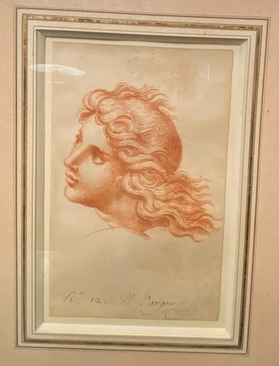 Drawing, red chalk signed N Dorigny