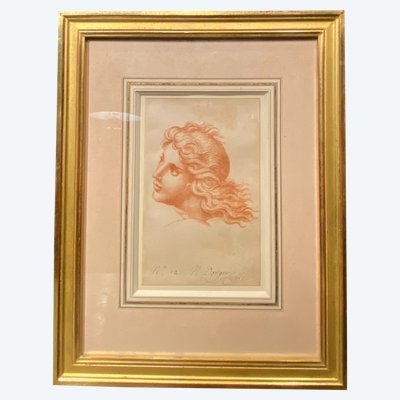 Drawing, red chalk signed N Dorigny
