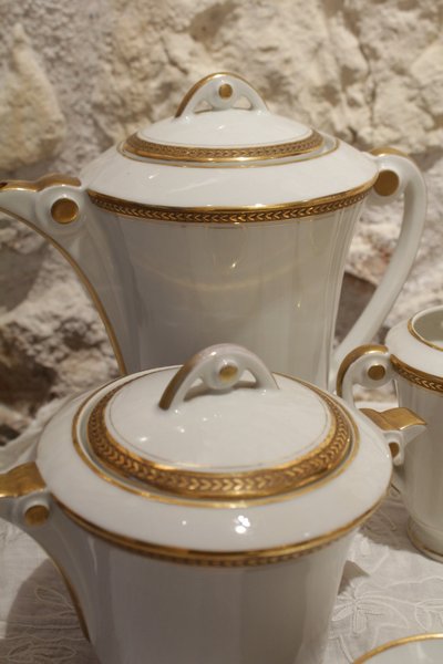 Limoges Porcelain Tea or Coffee Service, Lj Et Cie, Circa 1950
