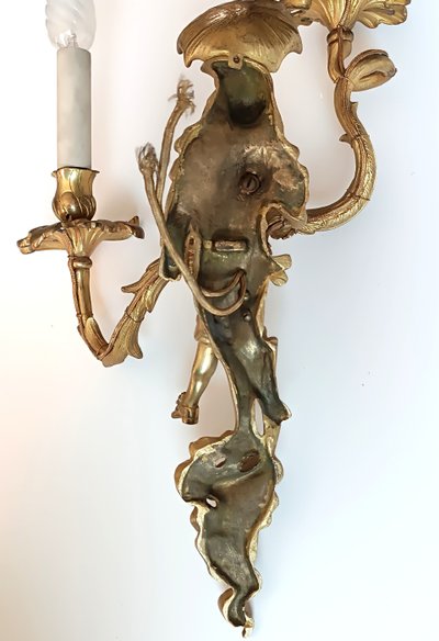 Pair of Regency style gilt bronze wall lights