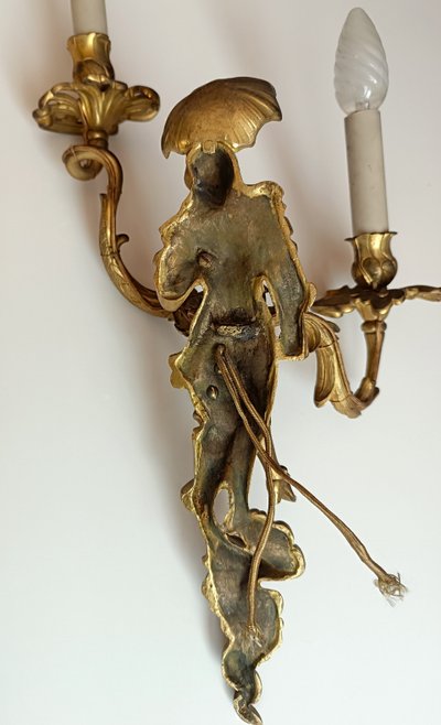 Pair of Regency style gilt bronze wall lights