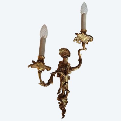 Pair of Regency style gilt bronze wall lights