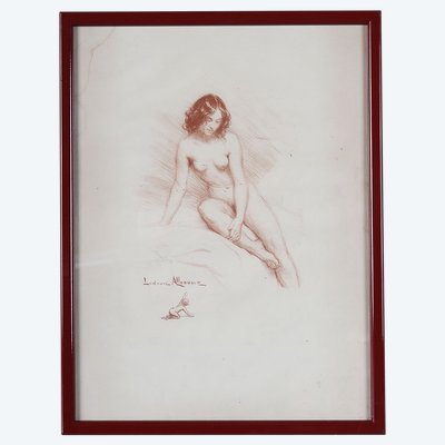 Sanguine di Ludovic ALLEAUME 1859 / 1941, Nudo, Scuola francese 