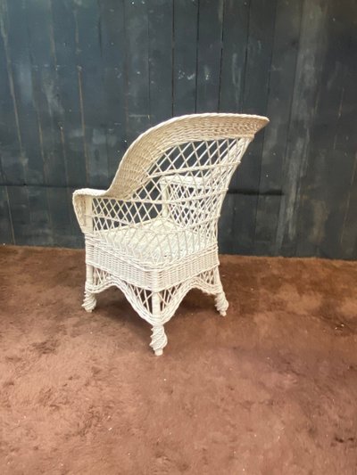  Ensemble De 10 Fauteuils De Véranda En Rotin Circa 1970/1980 Tres Bon état d'Usage 