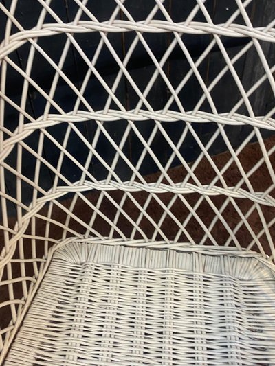  Ensemble De 10 Fauteuils De Véranda En Rotin Circa 1970/1980 Tres Bon état d'Usage 