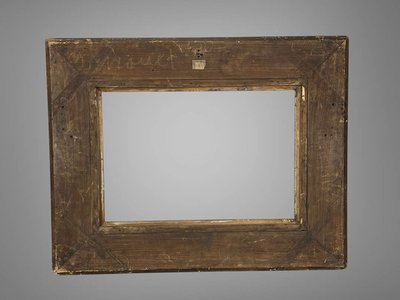 ANTIQUE WOODEN AND GOLD STUCCO FRAME FOR PAINTING 45 cm x 31 cm