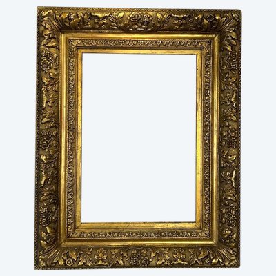 ANTIQUE WOODEN AND GOLD STUCCO FRAME FOR PAINTING 45 cm x 31 cm