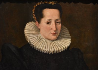 Santi Di Tito (Sansepolcro 1536 - Florence 1603) Portrait De Noble Dame Avec Un Livre