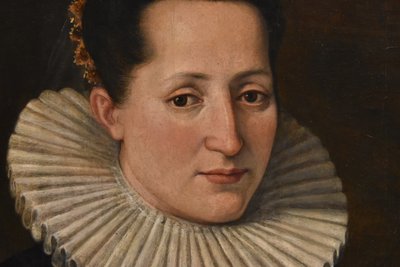 Santi Di Tito (Sansepolcro 1536 - Florence 1603) Portrait De Noble Dame Avec Un Livre