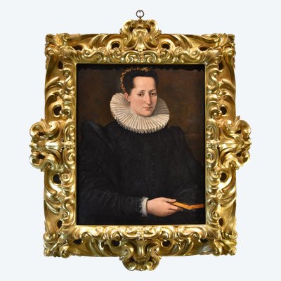 Santi Di Tito (Sansepolcro 1536 - Florence 1603) Portrait De Noble Dame Avec Un Livre