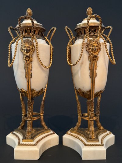 Pair of large Louis XVI period incense burners.