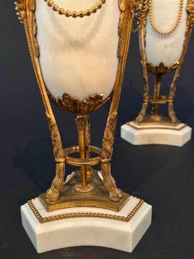 Pair of large Louis XVI period incense burners.