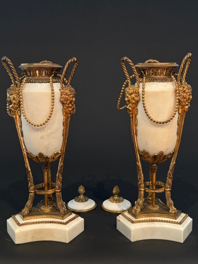 Pair of large Louis XVI period incense burners.