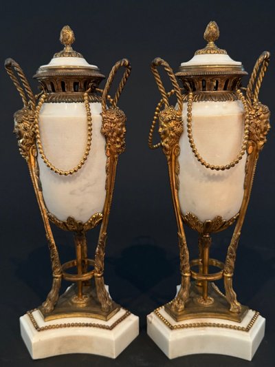 Pair of large Louis XVI period incense burners.
