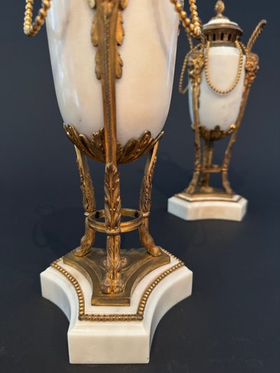 Pair of large Louis XVI period incense burners.