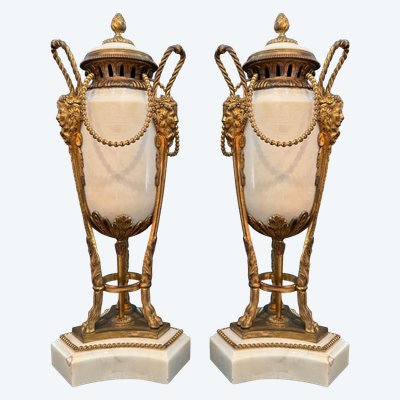 Pair of large Louis XVI period incense burners.
