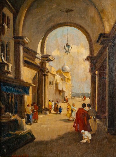 Attilio Achile Bozzato (1886-1954) Venise Cappricio avec l’Arche della Torre dell’Orologio HSB