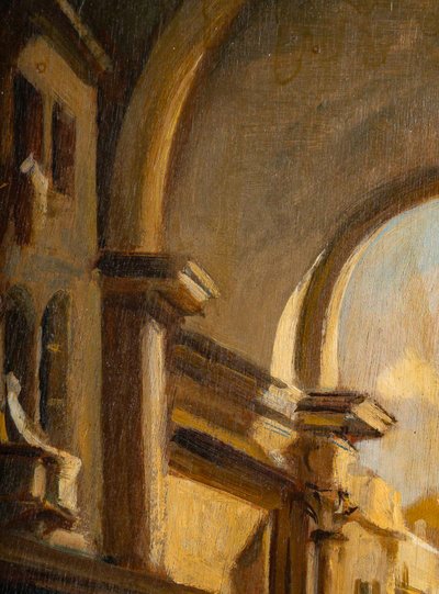 Attilio Achile Bozzato (1886-1954) Venise Cappricio avec l’Arche della Torre dell’Orologio HSB