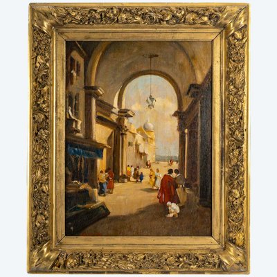 Attilio Achile Bozzato (1886-1954) Venise Cappricio avec l’Arche della Torre dell’Orologio HSB