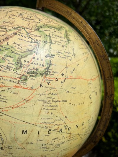 Large terrestrial globe, by J. Forest, circa 1910,