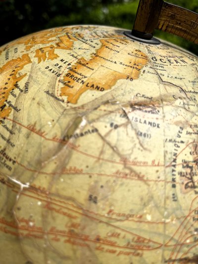 Large terrestrial globe, by J. Forest, circa 1910,