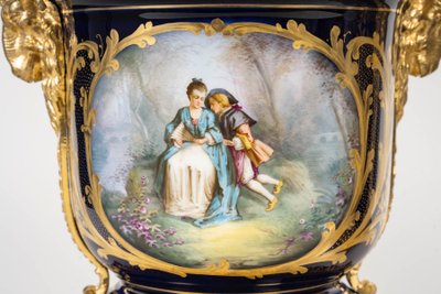 Pair of porcelain and gilt bronze planters, late 19th century