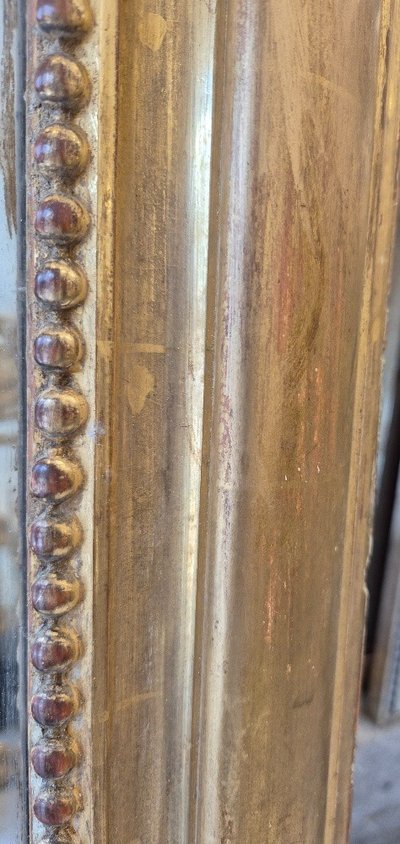 Louis Philippe mirror with gold leaf gilded cartouche 130*147cm