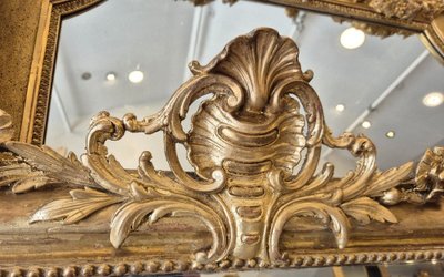 Louis Philippe mirror with gold leaf gilded cartouche 130*147cm