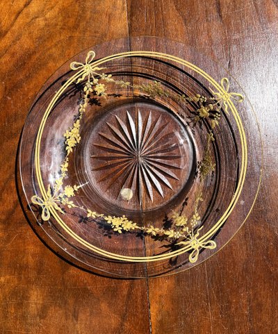 Caraffa e piatto in cristallo Baccarat, XIX secolo