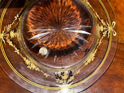 Caraffa e piatto in cristallo Baccarat, XIX secolo