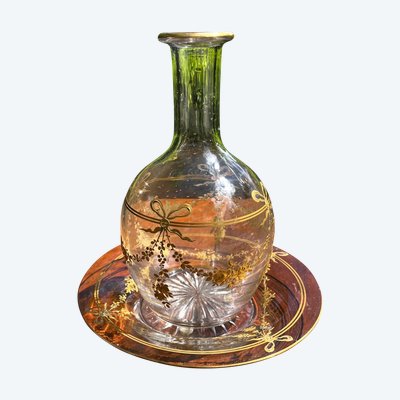 Caraffa e piatto in cristallo Baccarat, XIX secolo