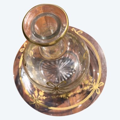 Carafe et son assiette en cristal de Baccarat, 19ème siècle