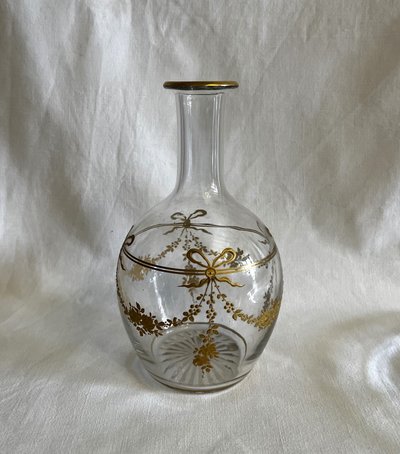 Baccarat Kristallkaraffe und Teller, 19. Jahrhundert