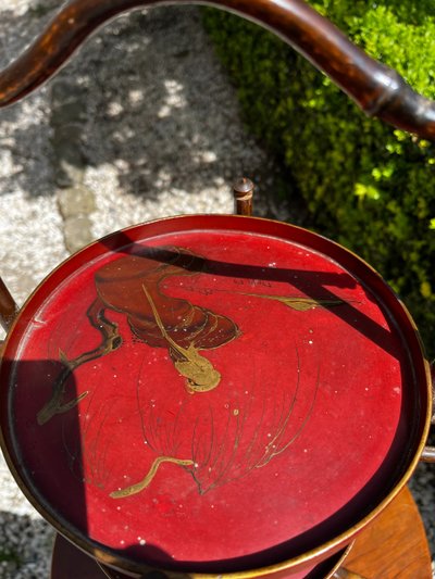 Sgabello cinese in bambù e laccato, fine XIX, inizio XX secolo